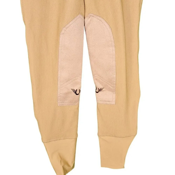 NWT Tuff Rider Womens Beige Ribbed Low Rise Pull‎ On Equestrian Riding Pants 24 - Picture 4 of 7